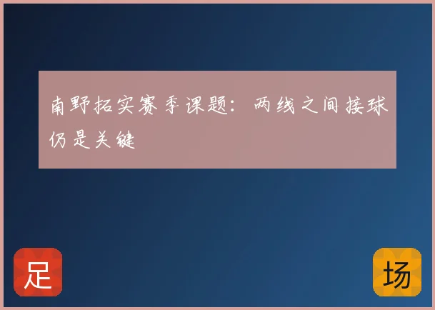南野拓实赛季课题：两线之间接球仍是关键